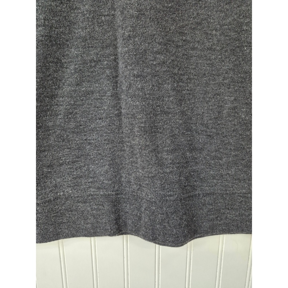 Lands End Mens Quarter Zip Pullover Sweater Gray Heather L 42-44 Cotton Blend - Picture 4 of 10